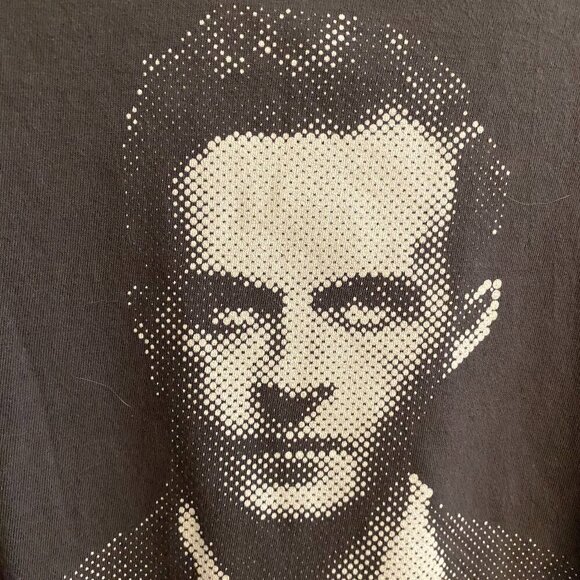 AMERICAN APPAREL Dark Gray Short Sleeve T Shirt with Ludwig Wittgenstein Size M - Picture 5 of 8
